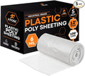 Xpose Safety Clear Plastic Sheeting 5 Pack – 12' x 100' Rolls – Heavy Duty 6 Mil Fire Retardant Poly Sheet – Waterproof, Dustproof, Vapor Barrier – for Construction, Painting, Industrial Use