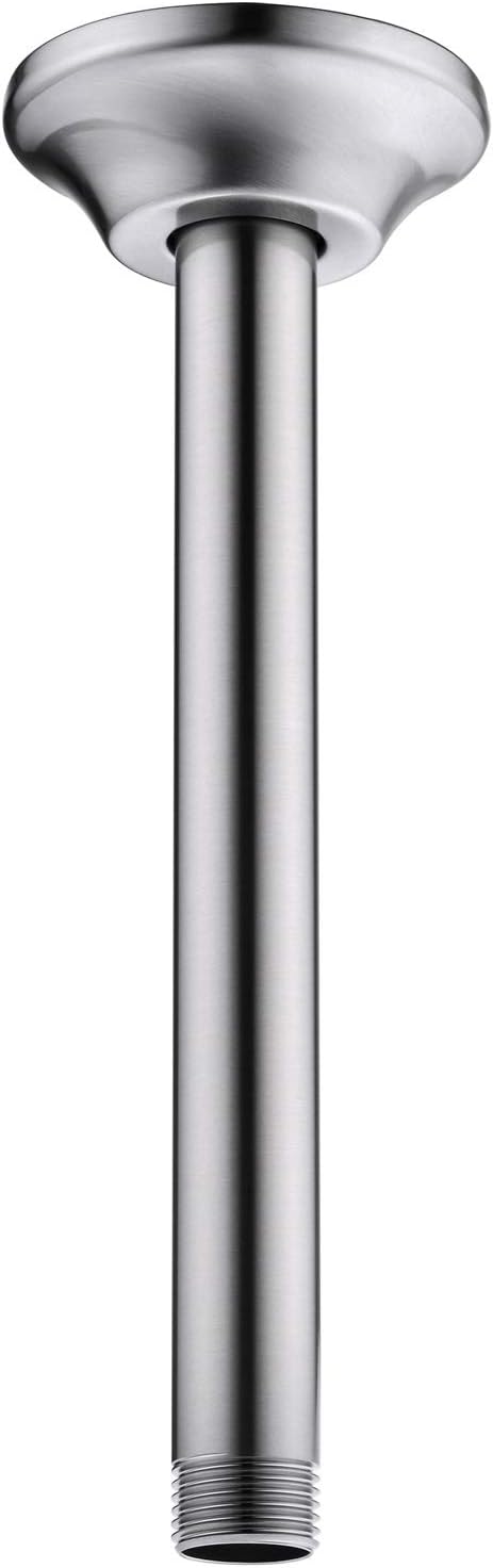 BESTILL 8 Inch Ceiling Mount Rain Shower Head Arm and Flange, Brushed Nickel