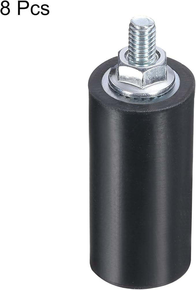uxcell 8pcs M4x10mm Rubber Isolator Mounts with Studs 15x30mm Male Female Vibration Shock Absorber Zinc Plated Cylindrical Thread Mounts Anti Vibration Isolators with 8pcs M4 Lock Nuts