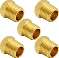 Joywayus 1/8" NPT Male Pipe Plug Outer Hex Thread Socket Plug Brass Fitting (Pack of 5)