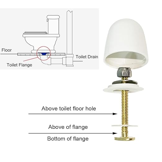Toilet Floor Bolts and caps Closet, Toilet Bowl to Floor Bolts Kits with washers and Cover Cap Decorative