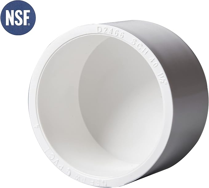 Rainbow Dream 3/4 Inch PVC Pipe End Cap Plug Adapter Pipe Fittings - 10 Pack, White