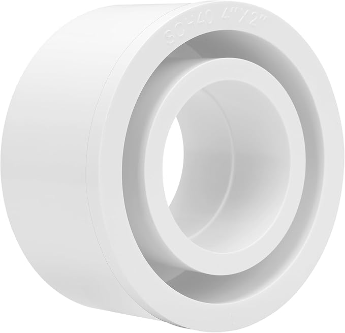 4"x 2" PVC DWV Reducing Bush Adapter Pipe Fitting SCH40 PVC Reducer Bushing (Socket x Socket) PVC Pipe Reducing Bushing Fitting for Home Sewer Plumbing