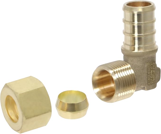 XFITTING OD Compression Pex 3/8 Inch x 1/2 Inch Pex Elbow, 26-5-1=2X, 2 Pieces