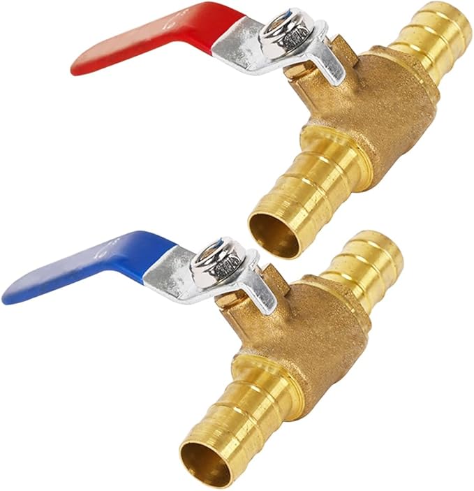 1/2 Inch PEX Crimp Brass Shut-Off Ball Valve for Hot and Cold Water (Pack of 4)