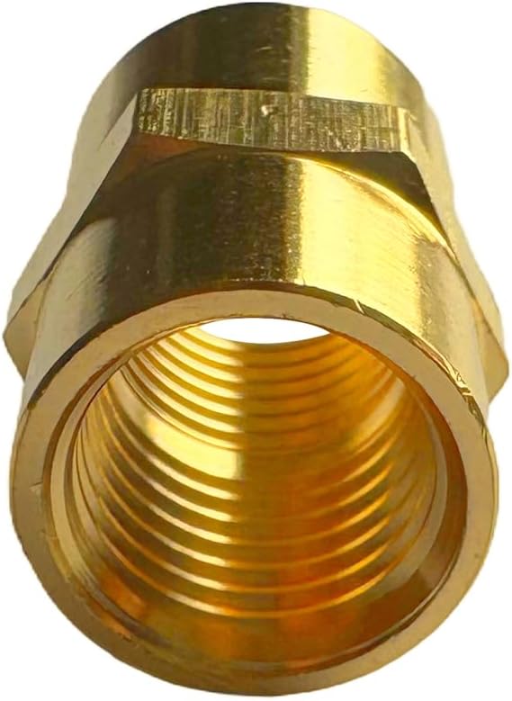 1/4" Female Threaded Hex Nipple Brass Coupling NPT Pipe Fitting Pipe Adapter Straight Connectors for Air, Gas, Oil, Fuel, Propane Pack of 2