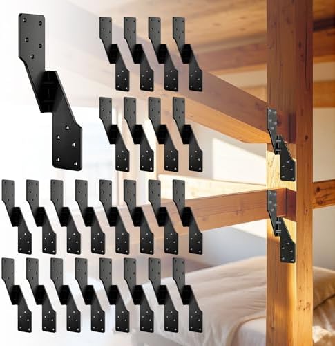 25 Pack Hurricane Ties for Rafters,Hurricane Straps Brackets with Strong Black Powder-Coated,Trusses/Rafters Ties,Rafter Hanger, H2.5A Right Tie 18-Gauge Extruded Steel Black