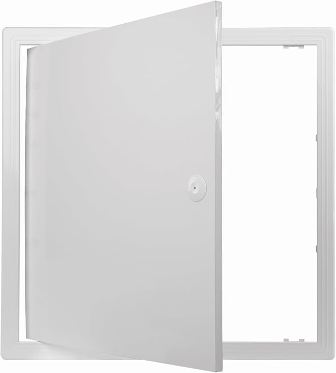 17.5" x 17.5" White Plastic Access Panel. Service Shaft Door Panel. Plumbing, Electricity, Heating, Alarm Wall Access Panel for Drywall. Bathroom Services Access Hole Cover.
