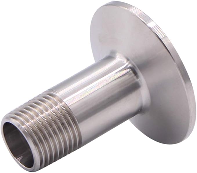 DERNORD 2 Pack Sanitary Male Threaded Pipe Fitting to TRI CLAMP with 2 Silicone Gaskets(OD 50.5mm Ferrule) (Pipe Size: 1/2" NPT)