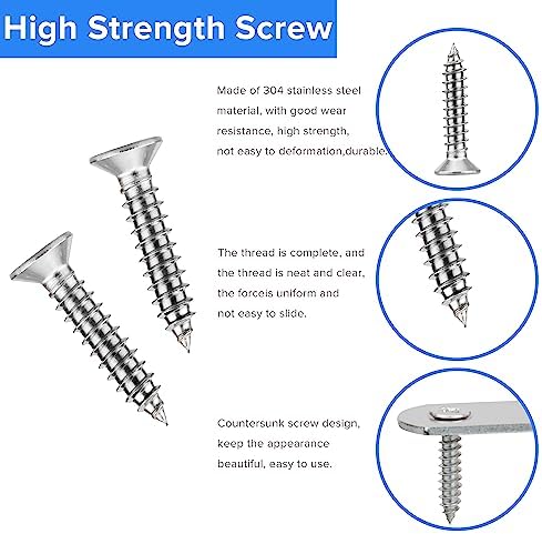 16 Pack Flat Plate Straight Brackets 40MM Stainless Steel Flat Metal Braces,Repair Bracket with Screws
