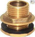Joywayus 2PCS 3/4" Male Thread Brass Water Tank Connector Bulkhead Tank Fitting with Rubber Ring Stablizing