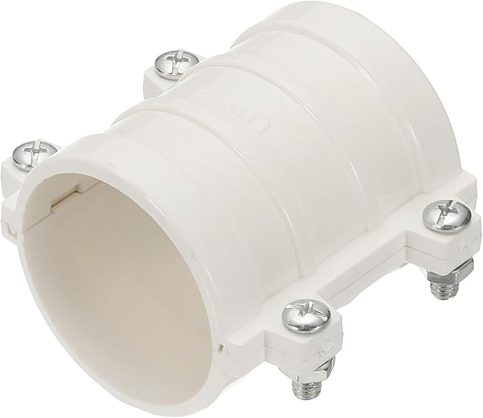 PATIKIL 2 Inch Water Pipe Repair Clamp PVC Leak Sealer for OD 50mm PE/PPR/Pipes and Plumbing (Length 2.7 Inch), White