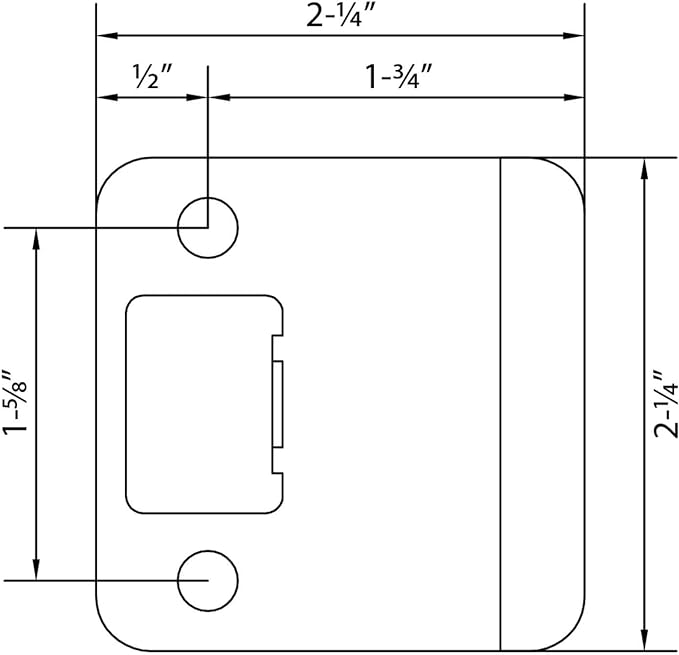 Round Corner Extended Lip Strike, 2-1/4" x 1-3/4", (2-1/4" Overall Length), Satin Nickel by Stone Harbor Hardware