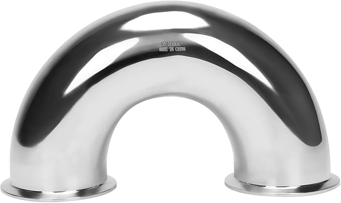DERNORD 3" Tube OD Elbow 180 Degree Sanitary Pipe Fitting SS304 Tri Clamp 3 Inch
