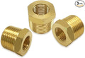 Hooshing 3PCS Brass Reducing Hex Bushing 1/2" NPT Male x 1/4" NPT Female Thread Pipe Fitting Adapter