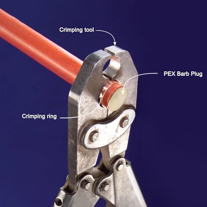 Joywayus 1/2" PEX Barb Plug End Cap Brass Crimp Fittings (Pack of 10)
