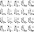 20Pcs Stainless Steel L Brackets - 20mm Right Angle Corner Brace, Heavy Duty Metal, 90 Degree Joints (0.79"x0.79"x0.63")