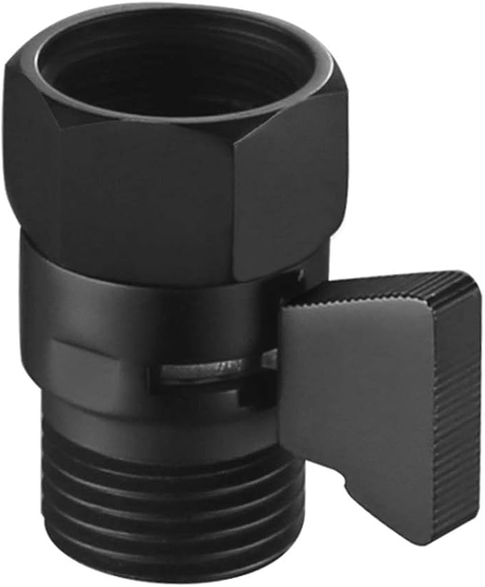 Angle Simple Shower Valve, Brass Water Flow Shut Off Valve for Hand Shower, RV Hose Flow Restrictor, Matte Black