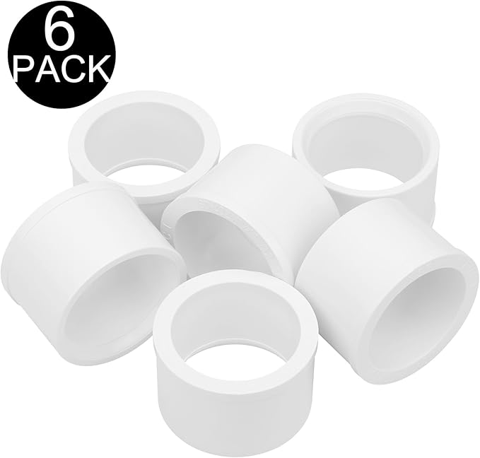 6Pack 2"x 1-1/2" PVC DWV Reducing Bush Adapter Pipe Fitting SCH40 PVC Reducer Bushing (Socket x Socket) PVC Pipe Reducing Bushing Fitting for Home Sewer Plumbing