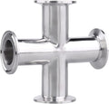 DERNORD 4 Way Cross Clamp Fits 1.5" Tri-clamp Sanitary Fitting Stainless Steel 304, 32mm Pipe OD