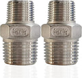 2pcs 1/2" x 3/8" NPT Male Pipe Fitting Reducer Nipple Adapter