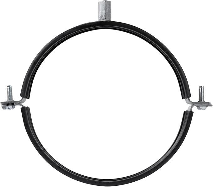 6" Inch Galvanized Pipe Hanger with Rubber - Conduit Mounting Clamp - Tube Brackets - Pipe Clamps - Tube Wall Mounting Bracket Clamp - Rigid Conduit Holder - PVC and Metal Pipe Attachment Hanger