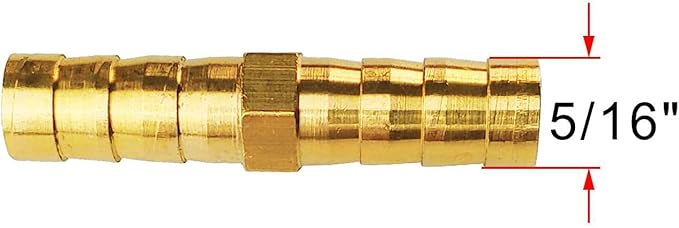 10PCs 5/16" Brass Hose Barb Fitting Straight Shape Barbed Splicer Mender Union Fitting for Oil Water Air