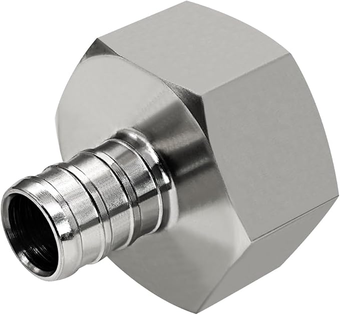 Barb Crimp PEX 1/2" x 3/4" NPT Female Thread Adapter Stainless Steel Crimp Fitting (Pack of 3)