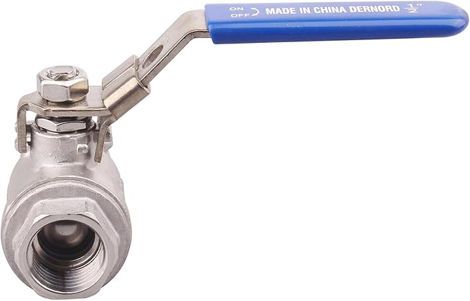 DERNORD 2 Pack Stainless Steel 304 Ball Valve, Full Port Heavy Duty for WOG with Locking Device (1/2" NPT)
