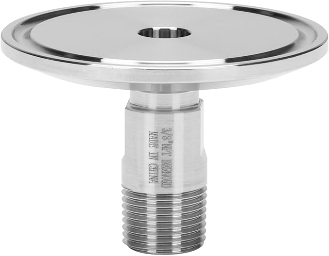 DERNORD 2'' Tri clamp Adapter to 3/8 inch MNPT Thread Ferrule Sanitary Pipe Fitting