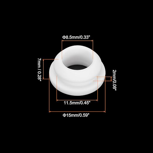 MECCANIXITY 20Pcs Snap Silicone Rubber Grommet Plug Mount Dia 11.5mm ID 8.5mm Narrow Groove Width 2mm Seal Anti-Scratch Sleeves for Electrical Box Cable Pipes White