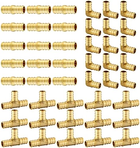 45PCS EFIELD 1/2"Pex Fitting:Tee,Elbow and Coupling,15PCS each(PEX1807186)