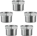 Stainless Steel 3/4" Male NPT to 3/8" Female NPT Reducer Hex Bushing Pipe Fitting Adapter (pack of 5)