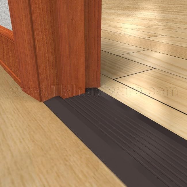 Aluminum Threshold Strip - Exterior Door Threshold for Doorways & Commercial Use - Aluminum Door Sill - ADA Wheelchair Compliance - Black Anodize 8" Wide by 48" Long.