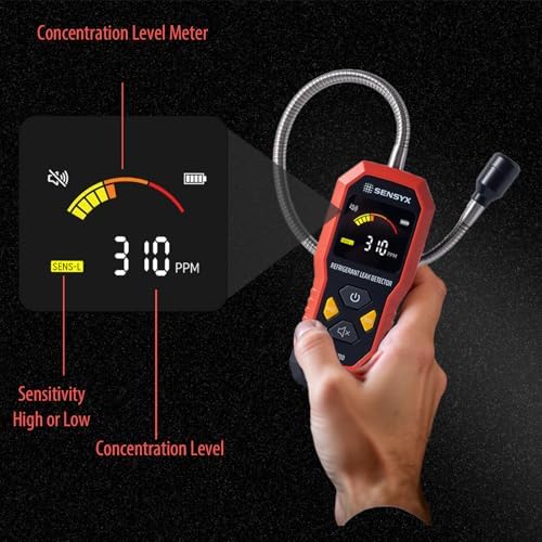 HVAC Refrigerant Leak Detector, Rechargeable Halogen Freon Sniffer