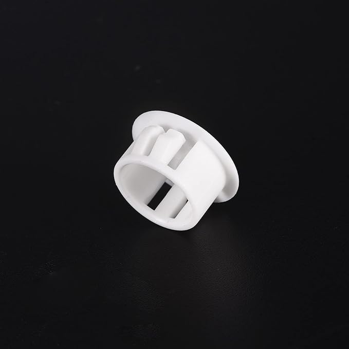 uxcell 5/8" Plastic Hole Plugs, 110Pcs Flush Type Panel Round Snap in Fastener Knockout Locking Plugs for Furniture Insert End Caps Panels, White