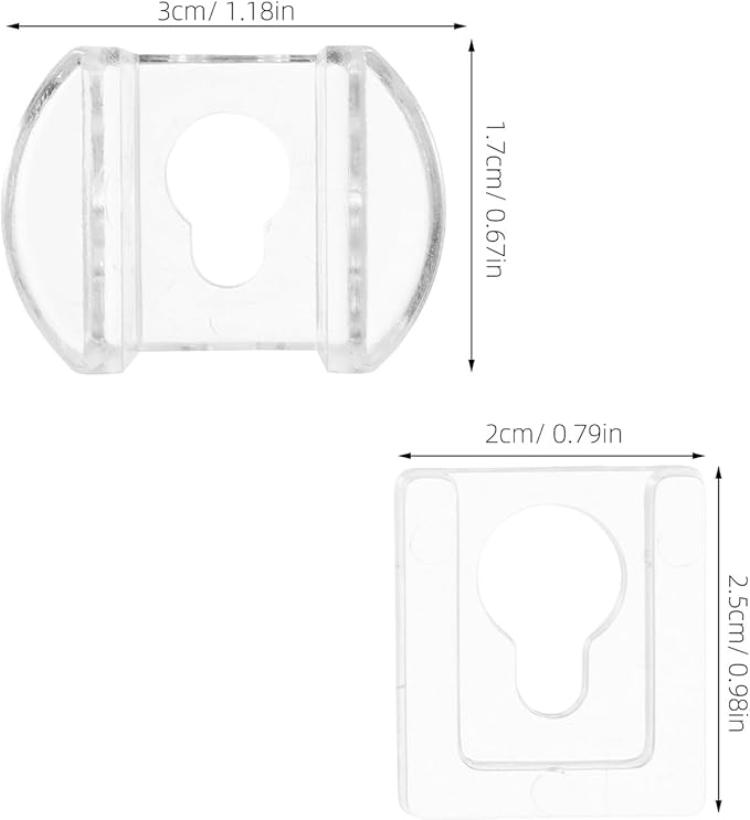 8pcs Transparent Acrylic Frame Hangers Interlocking Keyhole Clips for Photo Albums Mirror Holder Wall Mounting Brackets Adhesive No Residue Damage