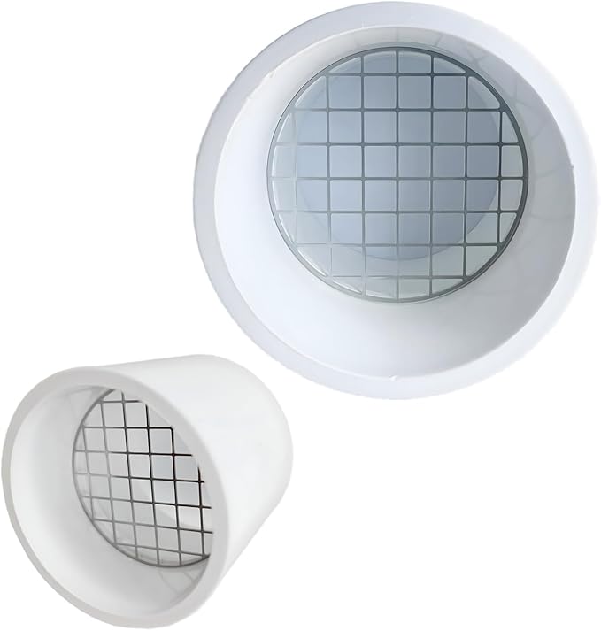 PVC Vent Cap 1 pcs for 3" Schedule 40,PVC Termination Cap,Vent Cover Screen,Round Furnace PVC Pipe Stainless Steel Roof Vent Cap,Installation not Required That PVC Elbow,or Coupling