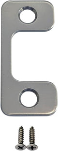 QCAA Solid Brass Deadbolt Strike Plate, Adjustable Jamb Plate, for Electronic Locks, Satin Nickel, 1 Pack, Made in Taiwan