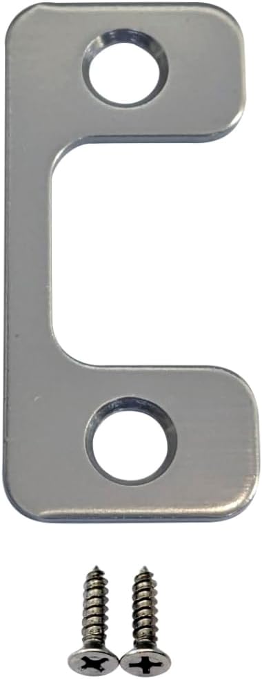QCAA Solid Brass Deadbolt Strike Plate, Adjustable Jamb Plate, for Electronic Locks, Satin Nickel, 1 Pack, Made in Taiwan