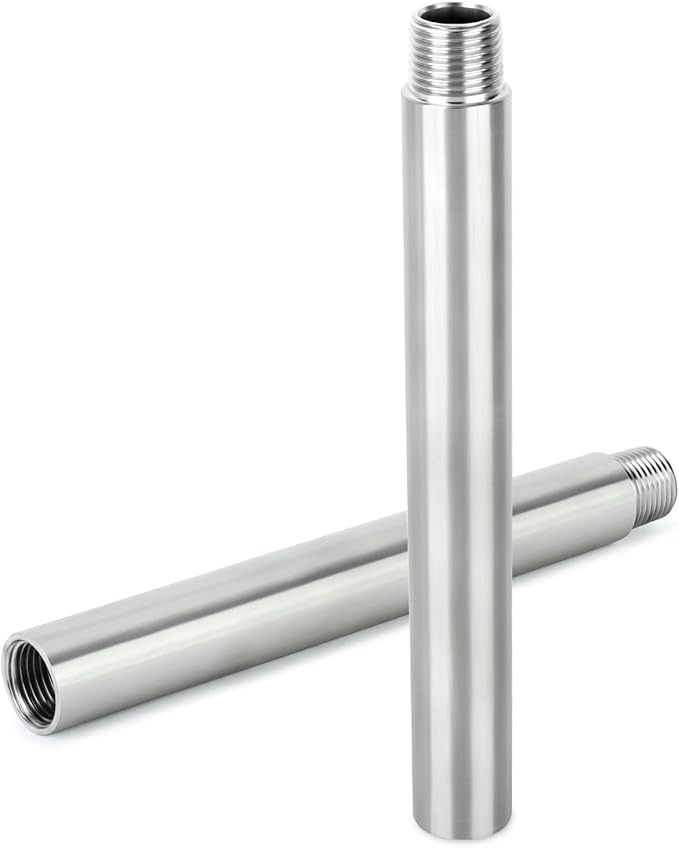 TAISHER 2PCS Stainless Steel Pipe Fittings, 1/4" NPT Male x 1/4" NPT Female Threaded, 8" Length Nipple Cast Pipe