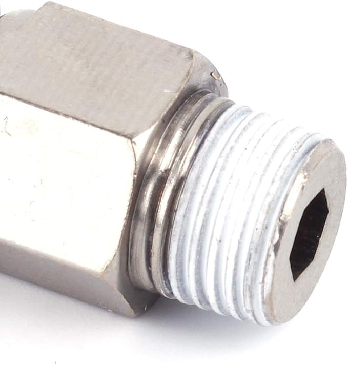SNS 6mm Tube OD x 1/4 NPT Male Straight Nickel Plated Brass Push to Connect Pneumatic Fittings（10 PCS） SPC6-02NPBK