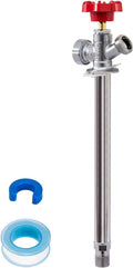 SUNGATOR 12 Inch Frost Free Sillcock, Anti-Siphon Outdoor Hose Valve, 1/2" MIP x 3/4" GHT Hose Bibb, No Lead Brass Garden Faucet/Spigot, MIP End for Both Pushfit and Threaded Connection