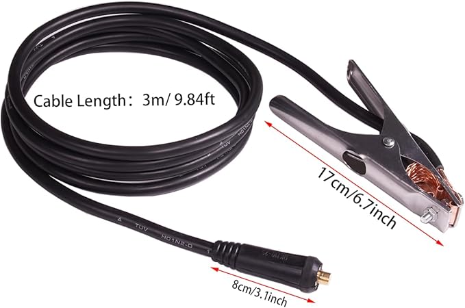 200A Welding Electrode Holder with 3m Cable Assembled Welder Ground Earth Clamp for ARC ZX7 MMA (clamp(200A) with calbe(3M))