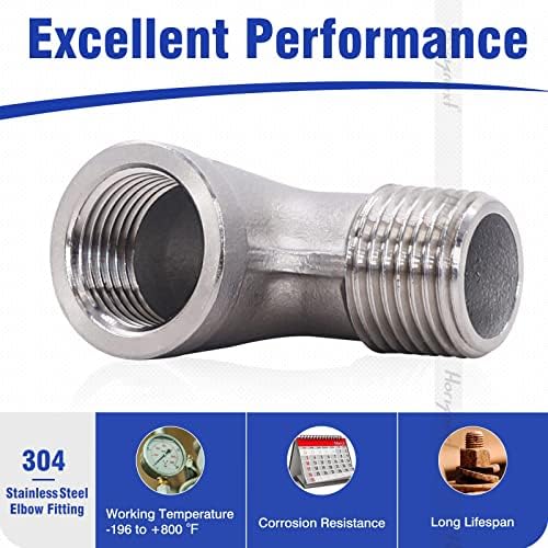 1/2'' NPT Stainless Steel Elbow Fitting, 90 Degree Street Elbow
