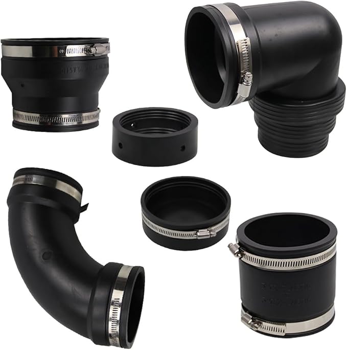 RV and Camper Sewer Waste Plumbing Connection System Kit with Adapters Compatible with 3" PVC Pipe RV Sewer Hose Fittings RV Sewer Adapter