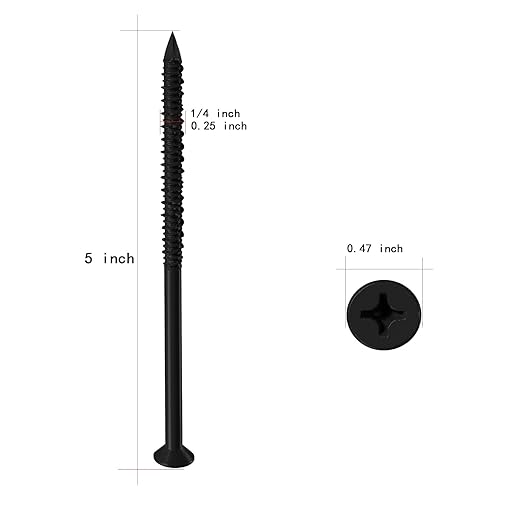 WenSilon(100 PCS) 1/4" x5 Black Concrete Screw Anchor Black Flat Head for Anchoring to Masonry, Block or Brick Stucco