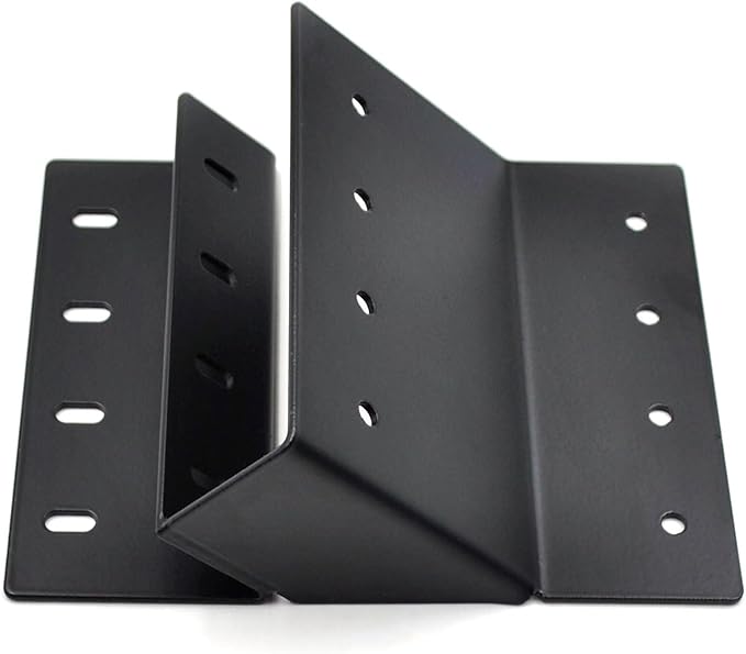 (4-Pack) 2 x 6 Heavy-Duty Steel Joist Hanger Bracket, Skewed Left 45 Degree, Face Mount Rafter Bracket for Floor Deck and Ceiling Trusses