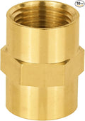 (Pack of 10) EFIELD 3/8" x 3/8" NPT Female Coupling, Soild Brass Hex Nipple Brass Pipe Fitting,(NPT072)