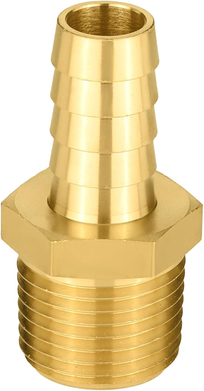 (Pack of 30) EFIELD Brass Hose Barb Fitting Adapter, 3/8" Barb x 1/2" NPT Male Pipe Fitting,(BARB009-30PCS)